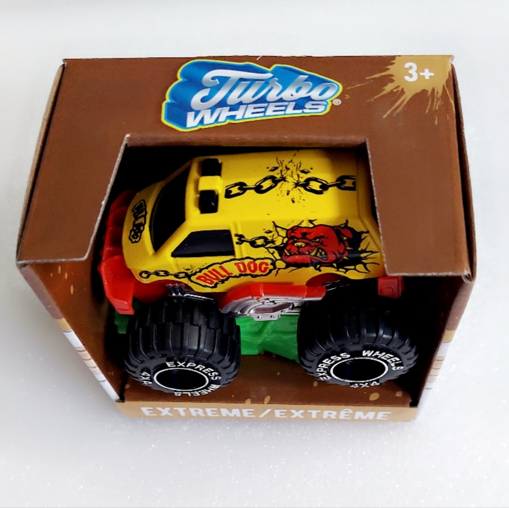Turbo Wheels Yellow Bull Dog Monster Truck Die Cast Vehicles  NIB - Picture 4 of 4